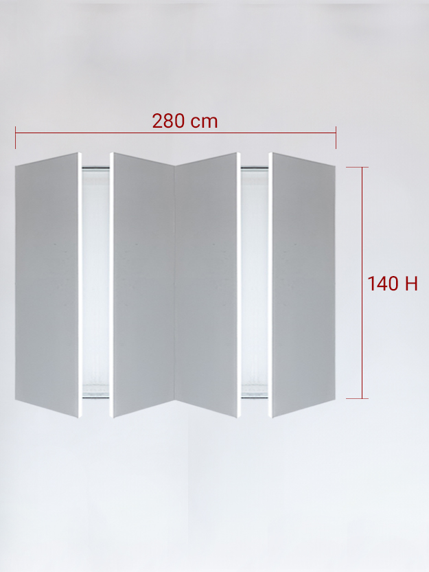 Panneaux invisible 4 vantaux pour niche 280x140