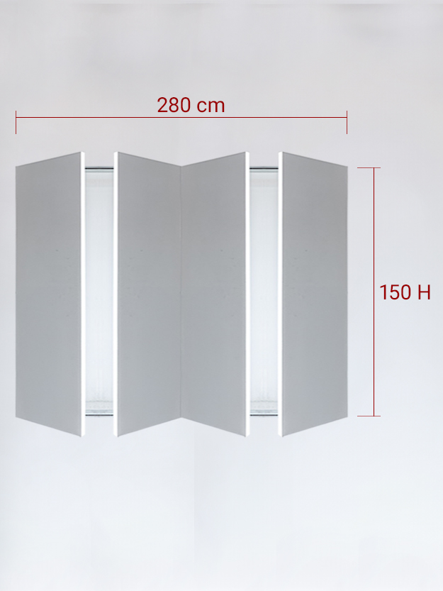Panneaux invisible 4 vantaux pour niche 280x150
