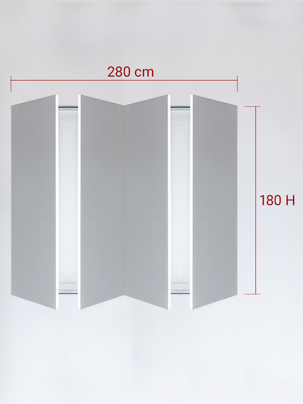 Panneaux invisible 4 vantaux pour niche 280x180