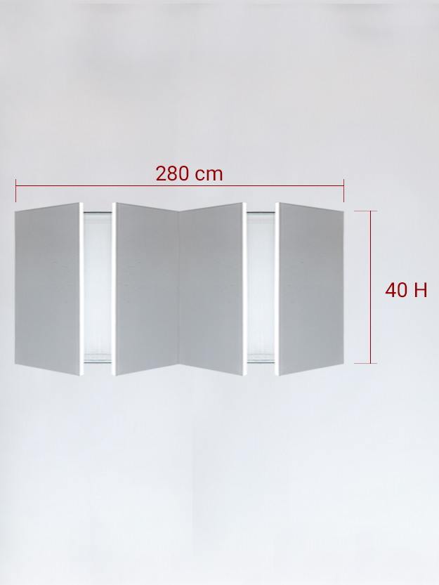 Panneaux invisible 4 vantaux pour niche 280x40