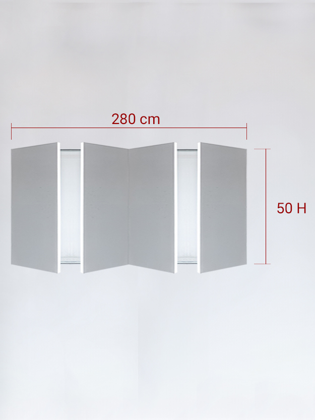 Panneaux invisible 4 vantaux pour niche 280x50