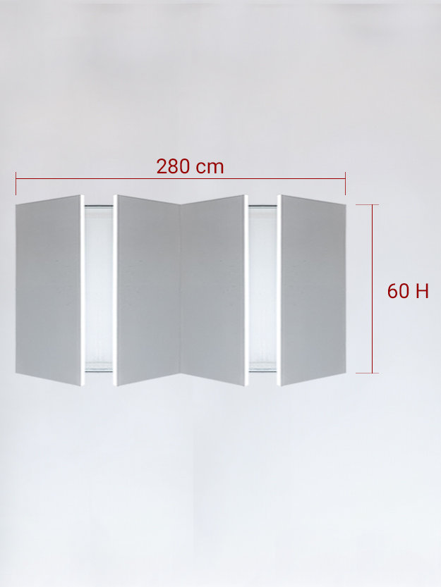 Panneaux invisible 4 vantaux pour niche 280x60