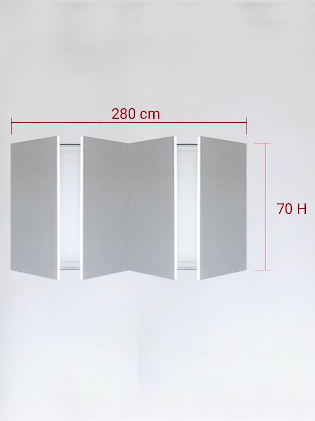 Panneaux invisible 4 vantaux pour niche 280x70