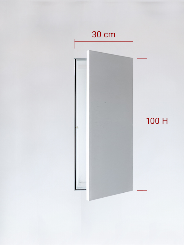 Panneau invisible 1 vantail pour niche 30x100