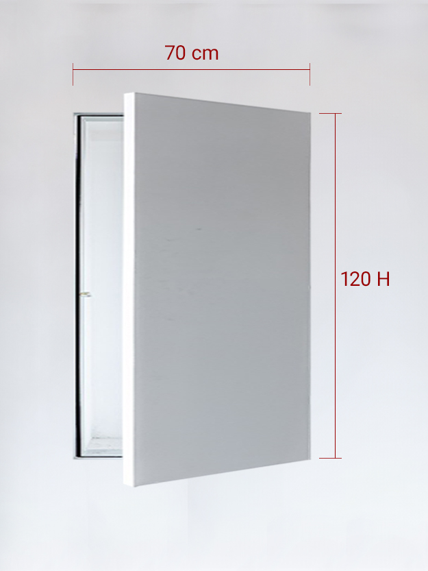 Panneau invisible 1 vantail pour niche 70x120