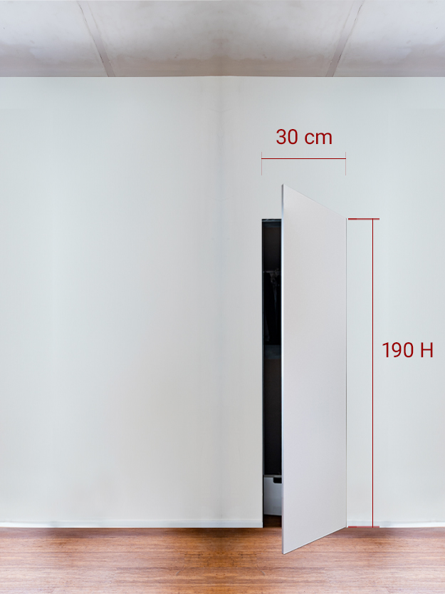 Armoire invisible 1 vantail 30x190 cm