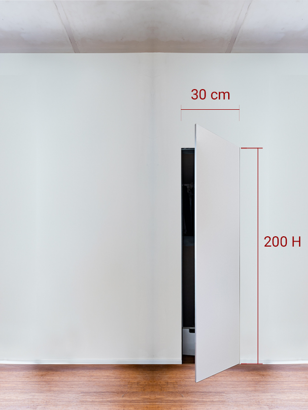 Armoire invisible 1 vantail 30x200 cm