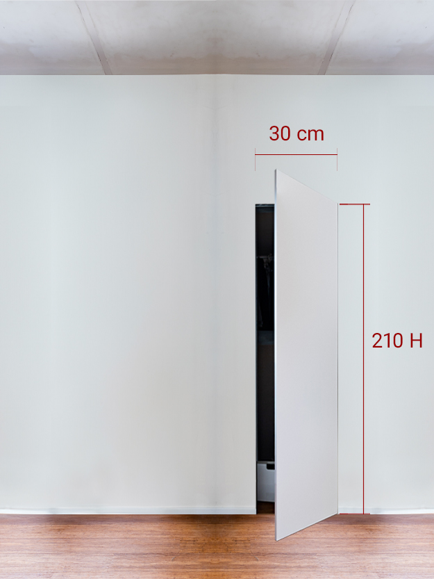 Armoire invisible 1 vantail 30x210 cm