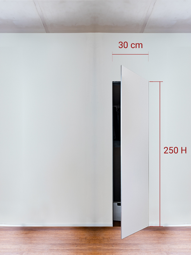 Armoire invisible 1 vantail 30x250 cm