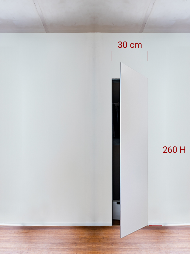 Armoire invisible 1 vantail 30x260 cm