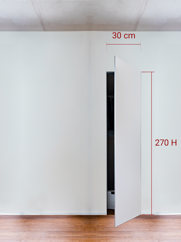 Armoire invisible 1 vantail 30x270 cm