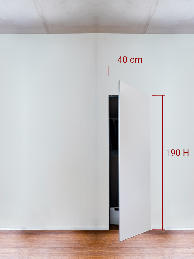 Armoire invisible 1 vantail 40x190 cm