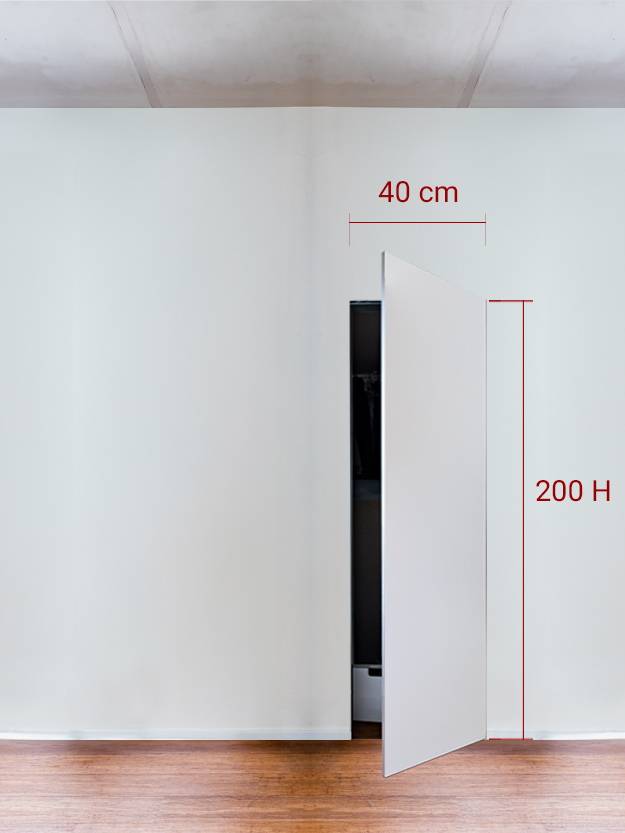 Armoire invisible 1 vantail 40x200 cm