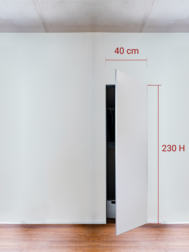 Armoire invisible 1 vantail 40x230 cm