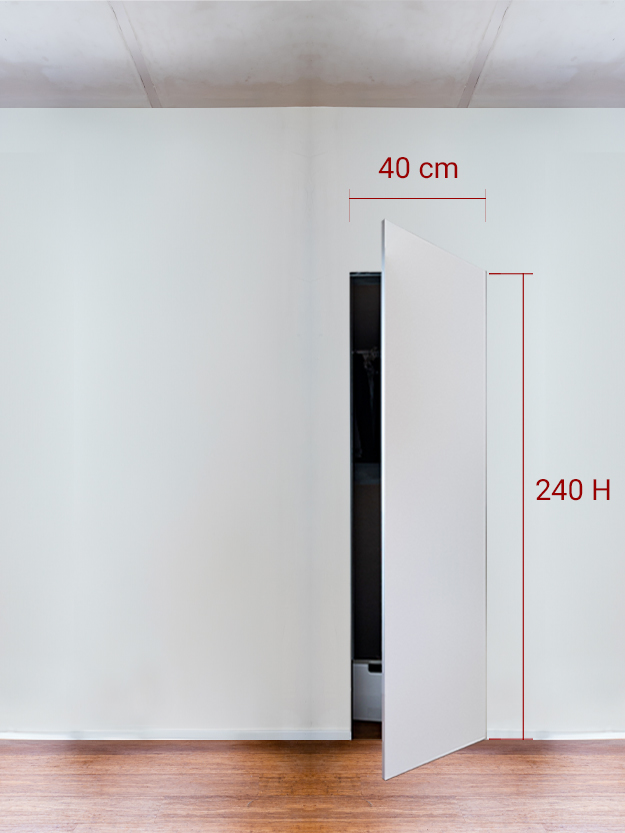 Armoire invisible 1 vantail 40x240 cm