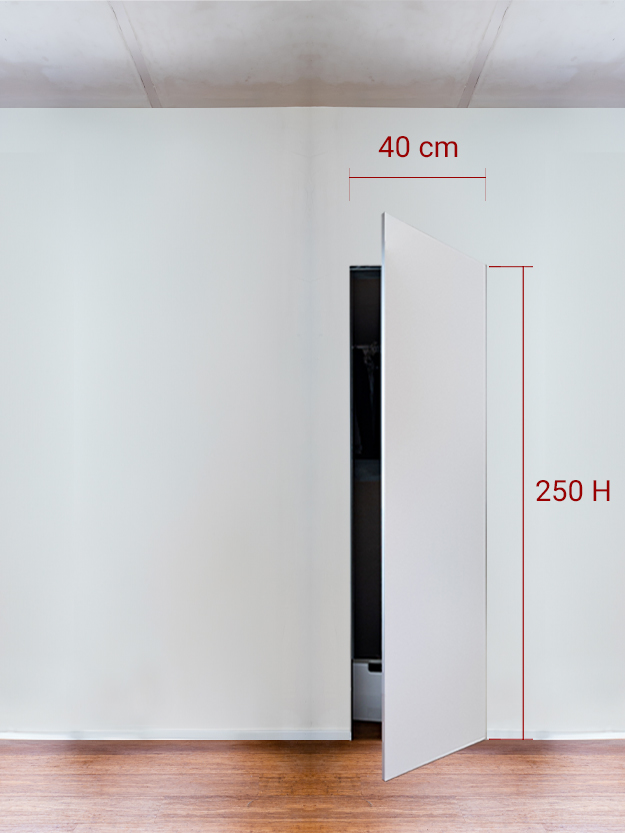 Armoire invisible 1 vantail 40x250 cm