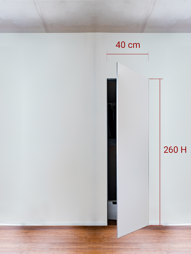 Armoire invisible 1 vantail 40x260 cm
