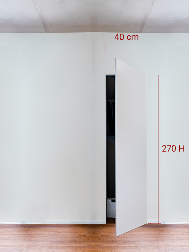 Armoire invisible 1 vantail 40x270 cm