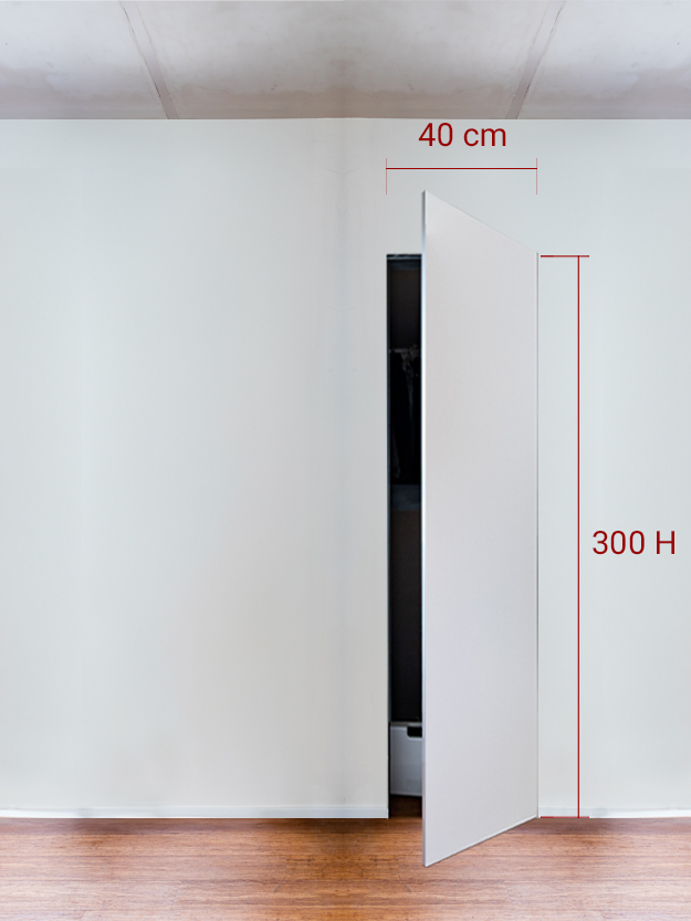 Armoire invisible 1 vantail 40x300 cm