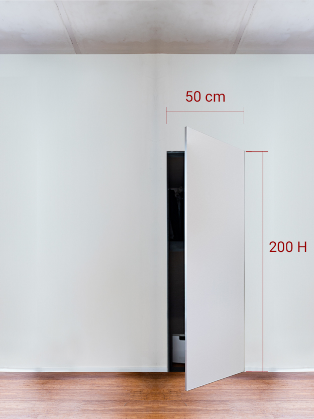 Armoire invisible 1 vantail 50x200 cm