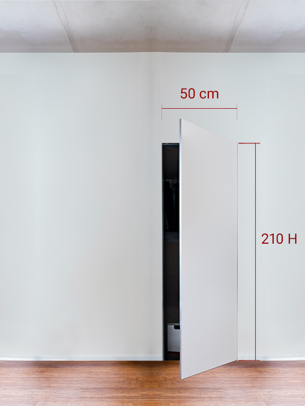 Armoire invisible 1 vantail 50x210 cm