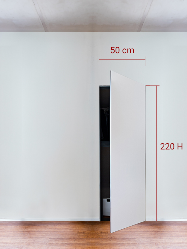 Armoire invisible 1 vantail 50x220 cm