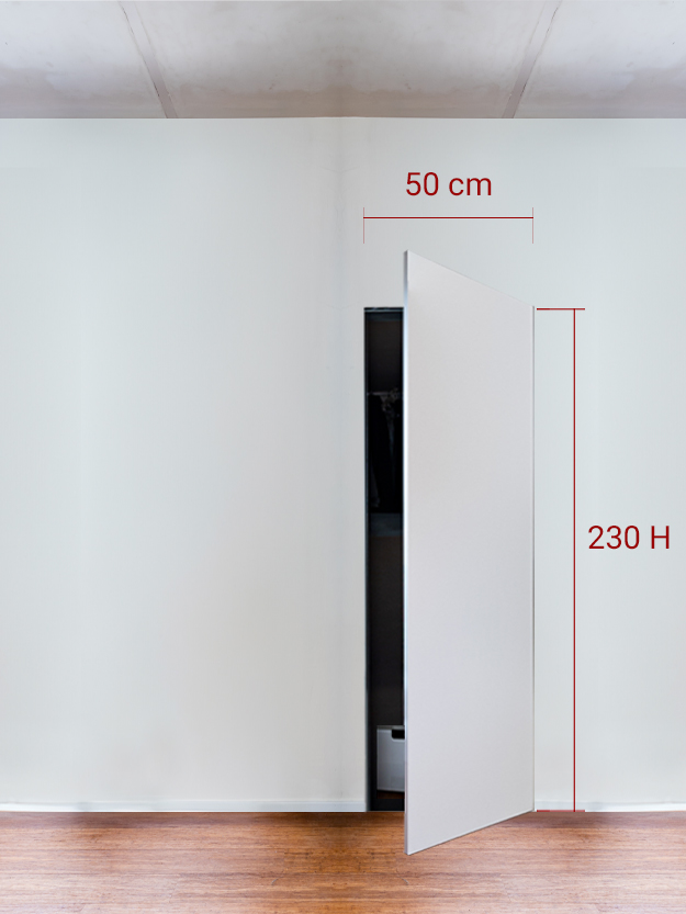 Armoire invisible 1 vantail 50x230 cm