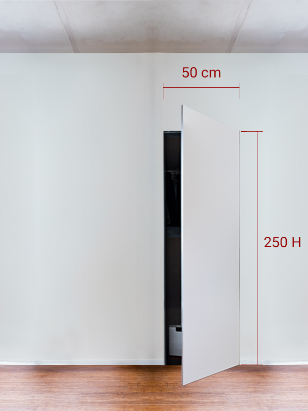 Armoire invisible 1 vantail 50x250 cm