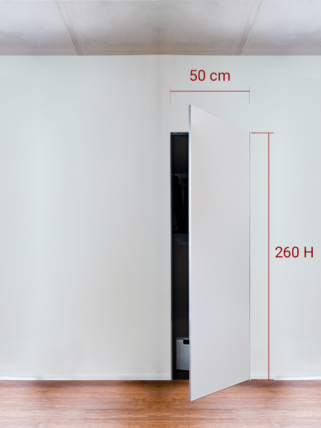 Armoire invisible 1 vantail 50x260 cm