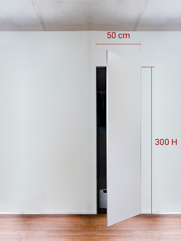Armoire invisible 1 vantail 50x300 cm