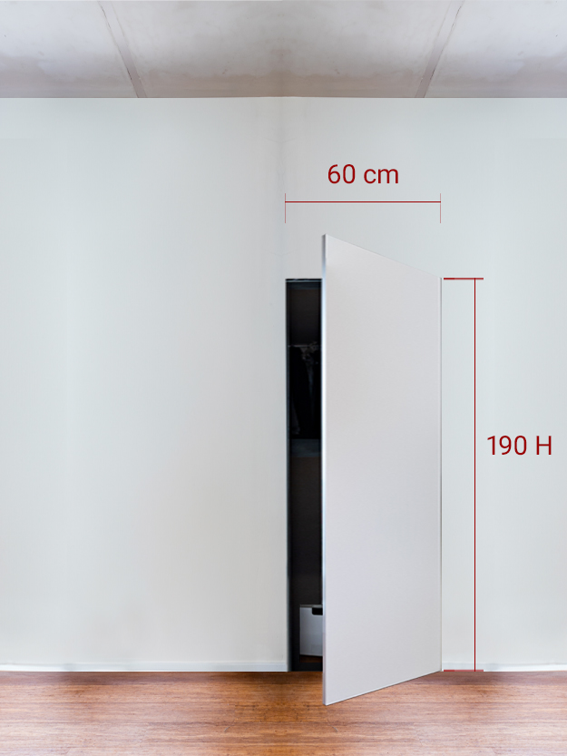 Armoire invisible 1 vantail 60x190 cm