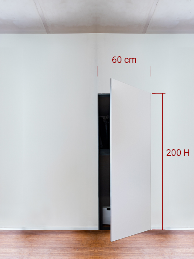 Armoire invisible 1 vantail 60x200 cm