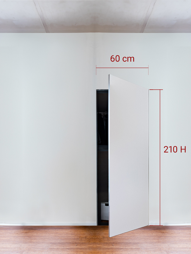 Armoire invisible 1 vantail 60x210 cm