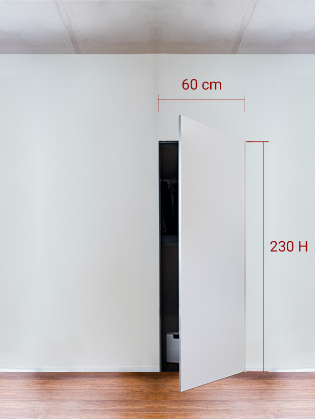 Armoire invisible 1 vantail 60x230 cm