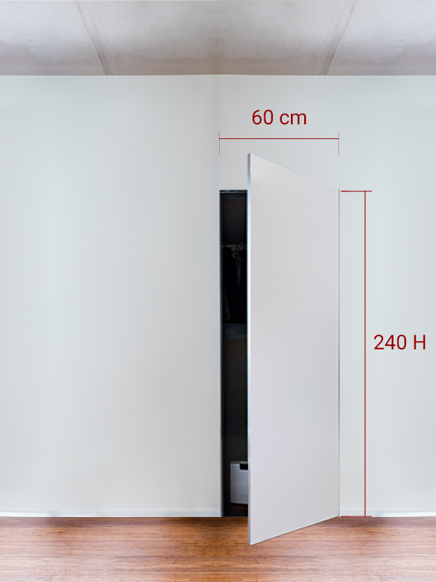 Armoire invisible 1 vantail 60x240 cm
