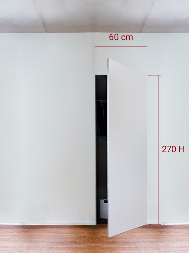 Armoire invisible 1 vantail 60x270 cm