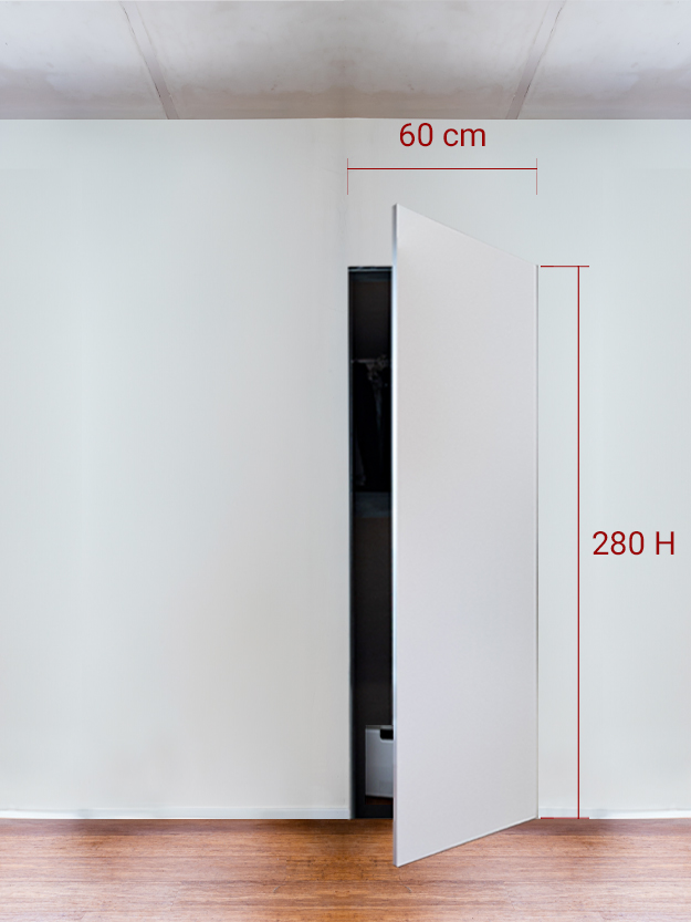 Armoire invisible 1 vantail 60x280 cm