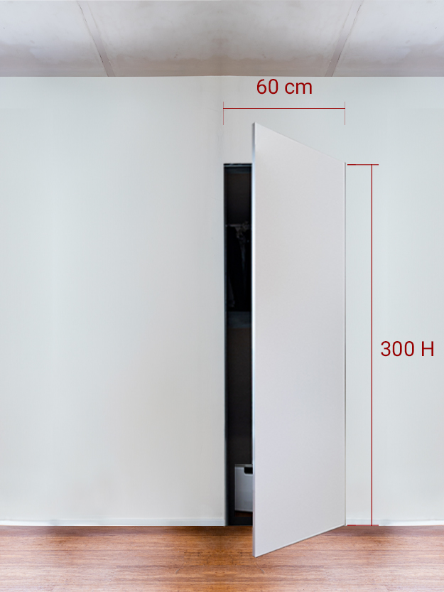 Armoire invisible 1 vantail 60x300 cm