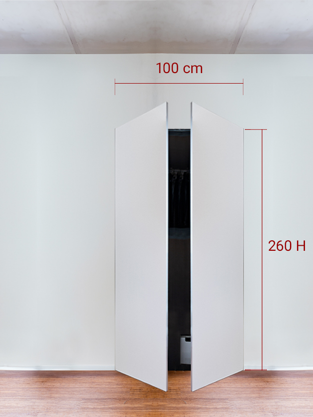 Armoire invisible 2 vantaux 100x260 cm