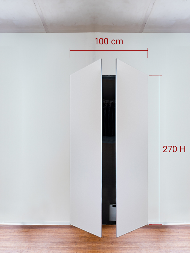 Armoire invisible 2 vantaux 100x270 cm