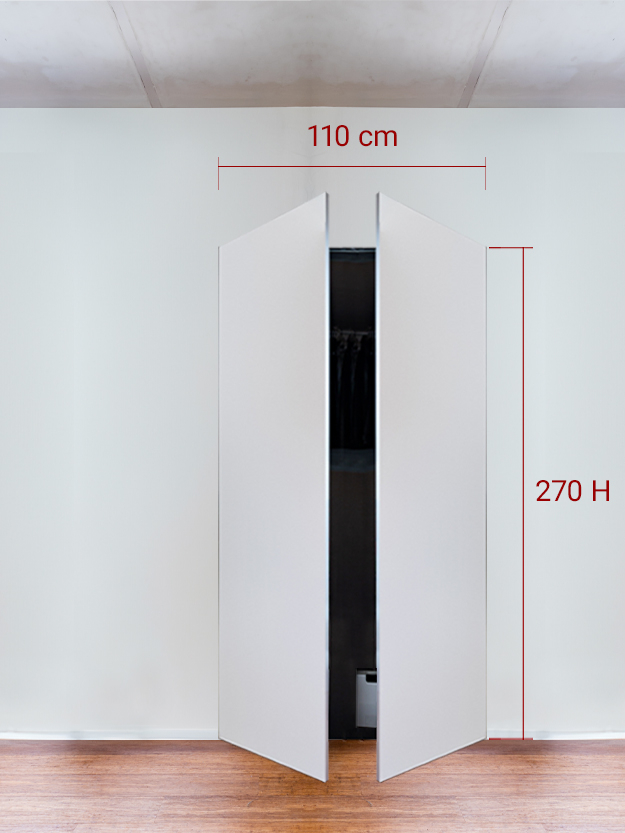 Armoire invisible 2 vantaux 110x270 cm