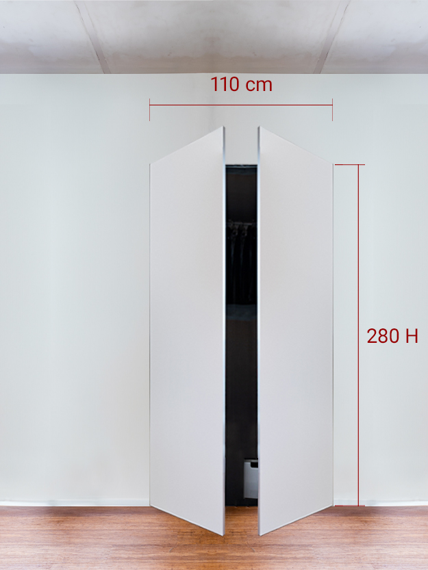 Armoire invisible 2 vantaux 110x280 cm