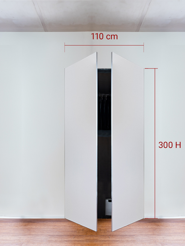 Armoire invisible 2 vantaux 110x300 cm