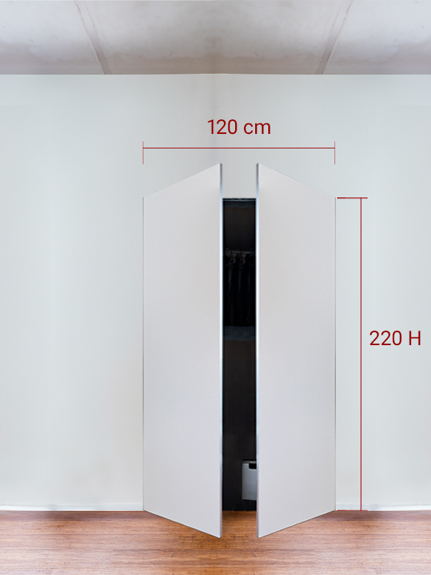 Armoire invisible 2 vantaux 120x220 cm
