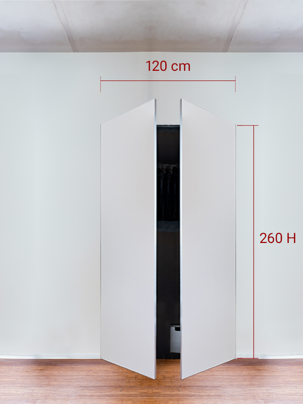 Armoire invisible 2 vantaux 120x260 cm