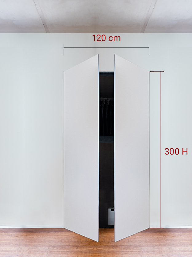 Armoire invisible 2 vantaux 120x300 cm
