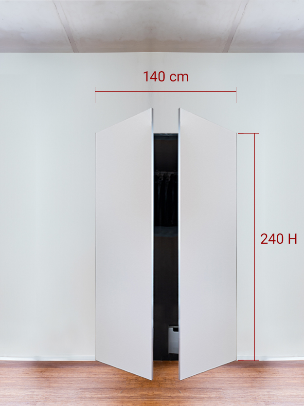 Armoire invisible 2 vantaux 140x240 cm