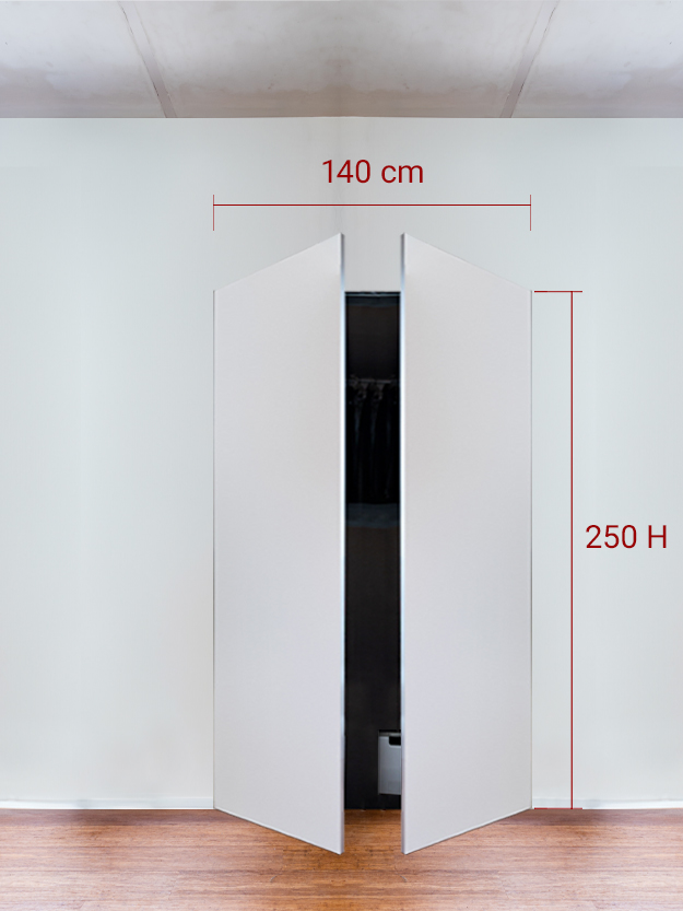 Armoire invisible 2 vantaux 140x250 cm