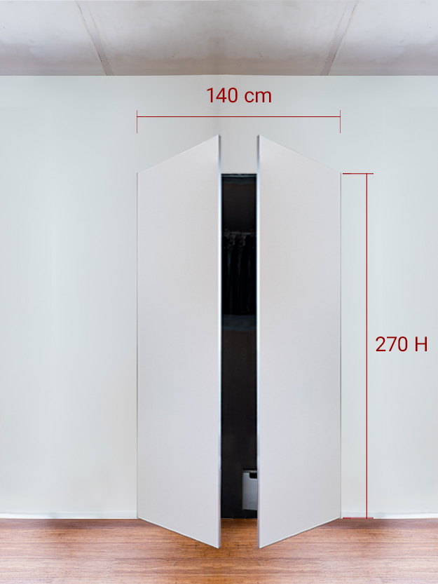 Armoire invisible 2 vantaux 140x270 cm