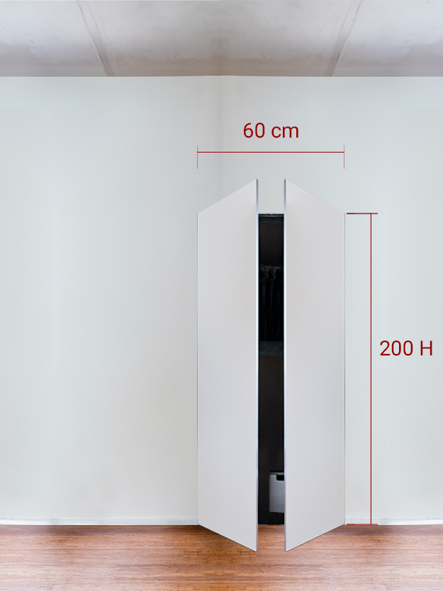 Armoire invisible 2 vantaux 60x200 cm